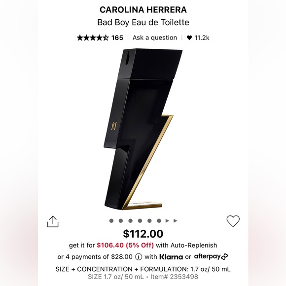 CAROLINA HERRERA Bad Boy EDT Vial Spray Sample 1.5mL x 3 = 4.5 mL - Picture 2 of 4